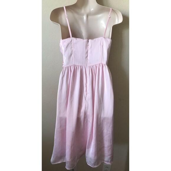 Tevolio Pedal Pink Ruched Straps Strapless Sleeveless Women's Dress Size 8 - Picture 2 of 2